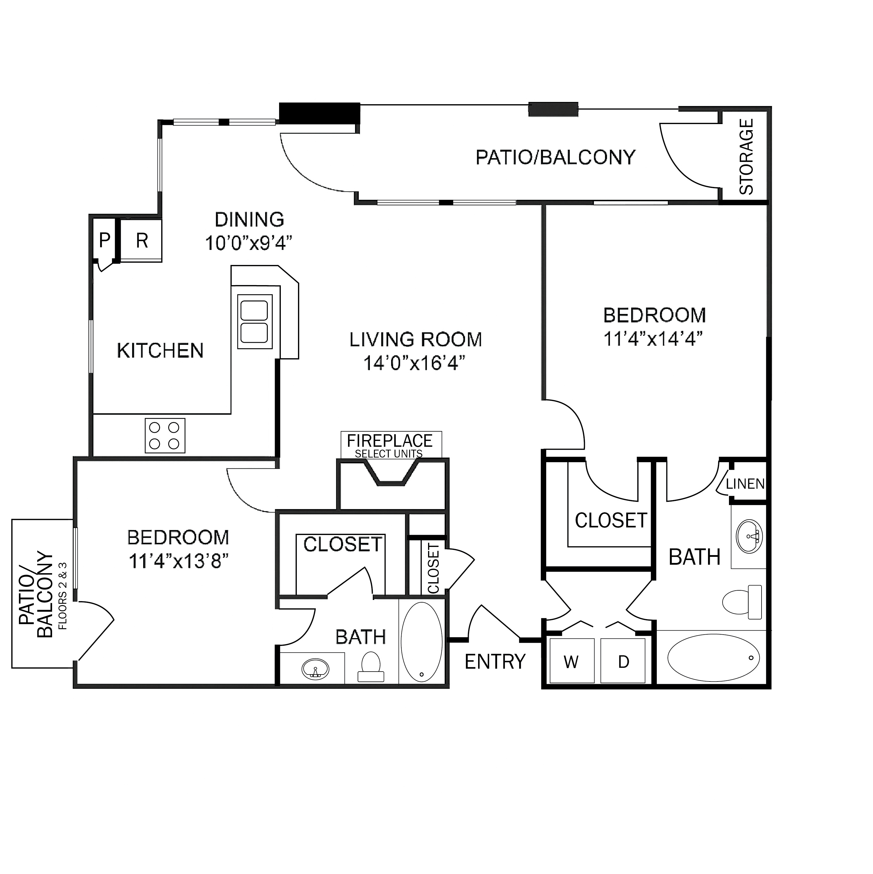 Floor plan layout diagram for 2D